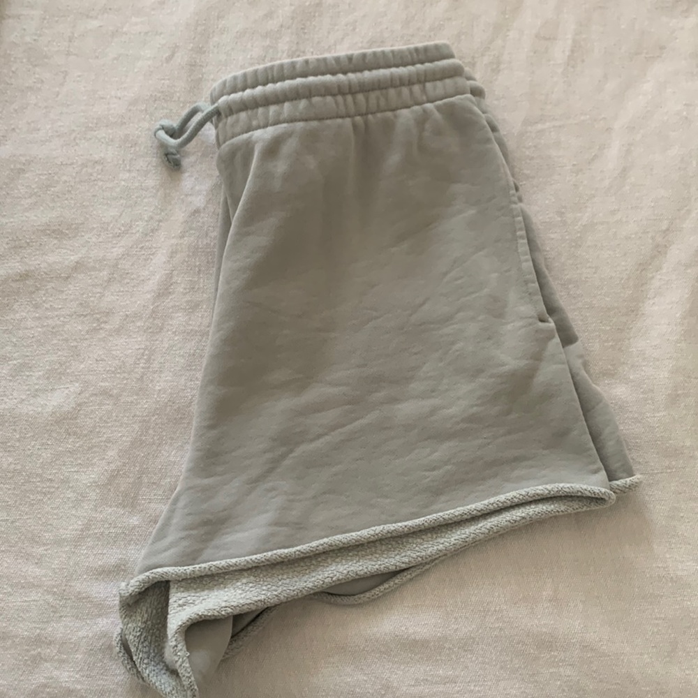 Aritzia Light Gray Drawstring Fleece-Lined Women’s Shorts